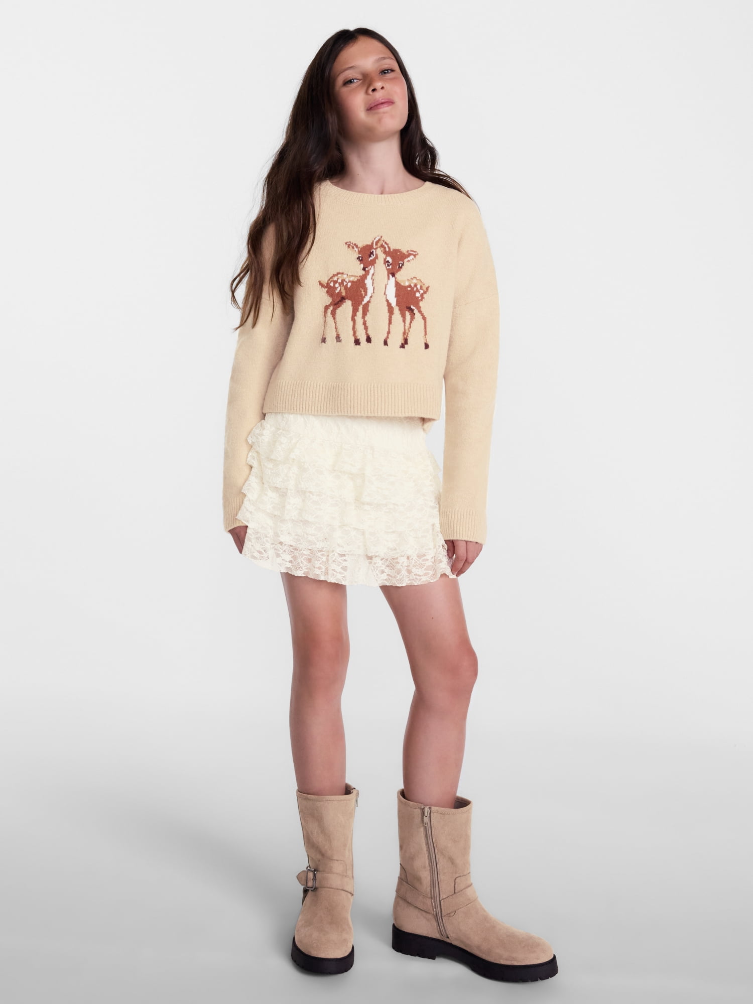 Weekend Academy Girls Tiered Lace Skirt, Sizes 4-18