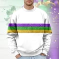 thumbnail image 4 of LIUJUNSHOP Basic Men's Crewneck Sweatshirt Mens Mardi Holiday Print Oversized Pullover Sweatshirt Hop Fashion Top Hoodless, 4 of 5