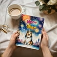 thumbnail image 3 of Happy New Year with Shetland Sheepdog Fireworks Holiday Xmas Winter 2025 Spiral Bound Journal Sheltie Dog Lover Gifts 5x7in Spiral Notebook - 00025, 3 of 5