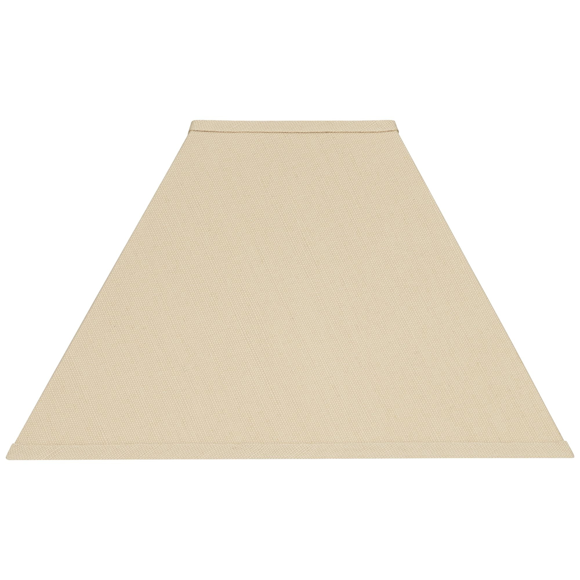 Springcrest Set of 2 Square Lamp Shades Neutral Beige Medium 6" Top x 16" Bottom x 10" High Spider Replacement Harp Finial Fitting
