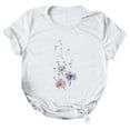 thumbnail image 5 of RKSTN Hauts d'Été pour Femmes 2023 Tendance Décontracté T-Shirt Imprimé Pissenlit Col Rond Manches Courtes Chandail Blouse T-Shirts, 5 of 5