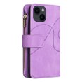 thumbnail image 4 of Allytech Flip Wallet Case for iPhone 15 Plus, Vintage PU Leather Folio Stand Shockproof Zipper Pocket 9 Cards Slots Protective Wallet Case Cover for Apple iPhone 15 Plus 6.7" - Purple, 4 of 13