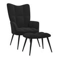 thumbnail image 2 of Relaxing Chair with Stool Black, Modern Armchair - Comfortable Foam Padded Living Room Accent Chair with Steel Frame, 24 x 27.6 x 38 inches, 2 of 9