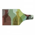 thumbnail image 1 of Wine Cutting Board, Abstract Composition with Watercolor Silhouettes Bottles of Wine Whiskey Tequila Vodka, Tempered Glass Cutting and Serving Board, Wine Bottle Shape, Multicolor, by Ambesonne, 1 of 1