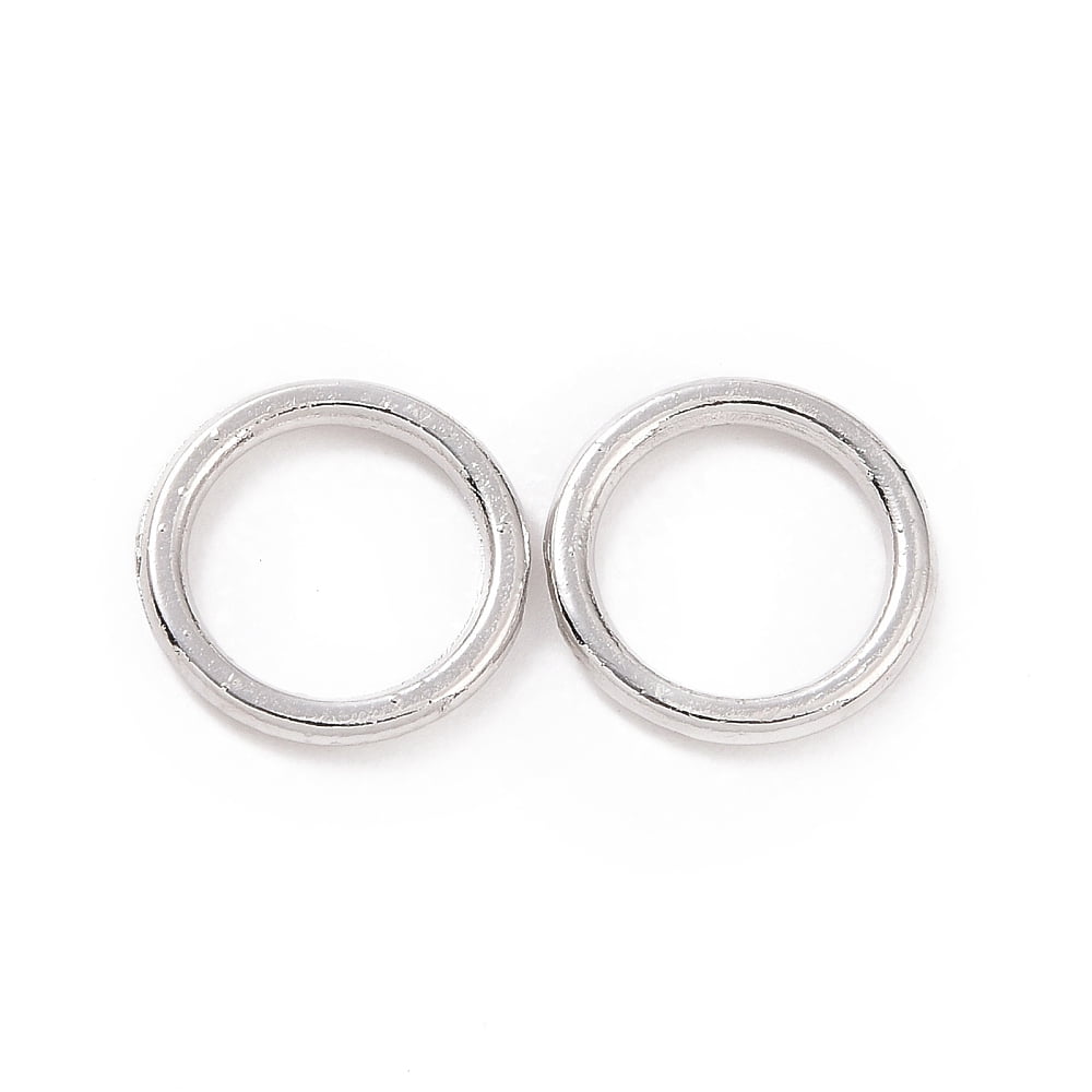 Alloy Closed Jump Rings Round Ring Platinum 10x1.2mm 16 Gauge Inner Diameter: 7.2mm