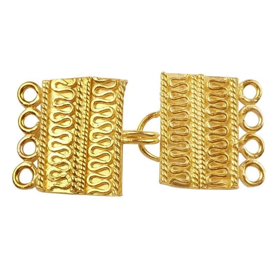 CG-234 18K Gold Overlay Multi Strand Clasp With 4 Holes