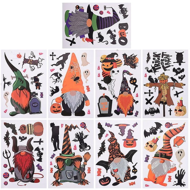 9 hojas de calcomanías de Halloween para decoración de Halloween