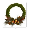 thumbnail image 2 of Nearly Natural 22in. Pear, Magnolia and Moss Artificial Wreath, 2 of 3