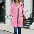 thumbnail image 2 of UngA Long Hoodie for Women Plus Size Long Tunic Sweatshirt Casual Long Sleeve Jackets with Pockets Womens Zip Up Hoodies (Pink,L), 2 of 7