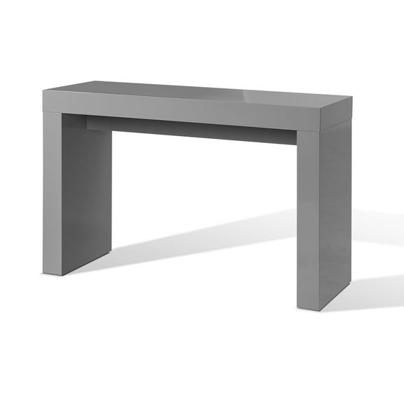 Benjara Libi 47" Console Table- Minimalist Rectangular Top- Lacquered Gray