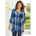 thumbnail image 4 of Roaman's Women's Plus Size Soft Plaid Button-Front Shirt, 4 of 4