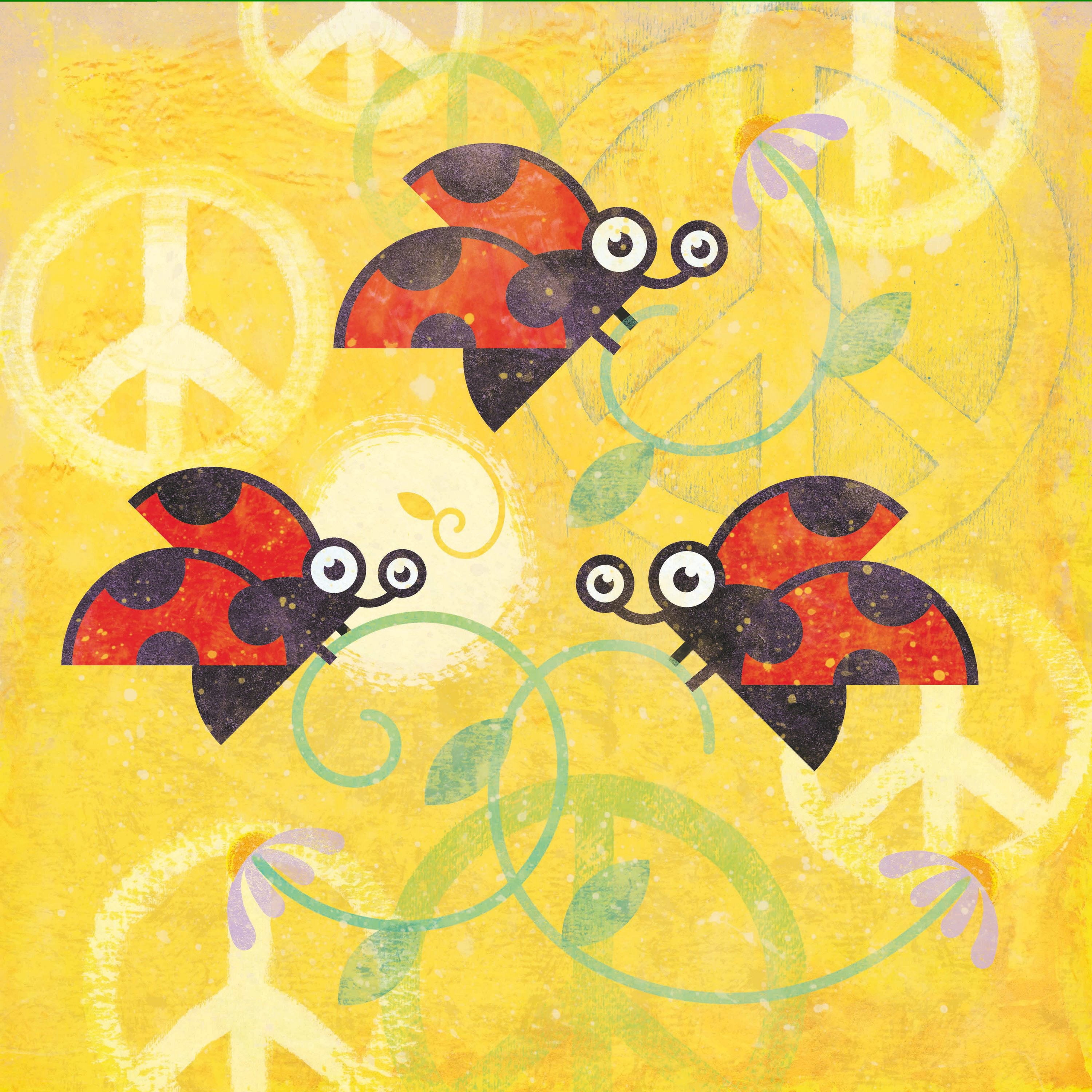 Marmont Hill "Peace Sign Ladybugs V" Painting Print on Canvas