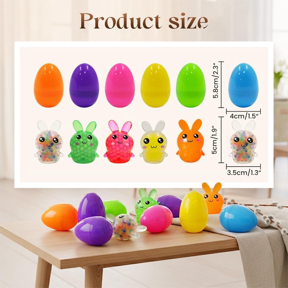 Easter Gifts for Adults - 24-Piece Easter Bunny and Egg Stress Ball Set for Stress Relief and Hand Exercise