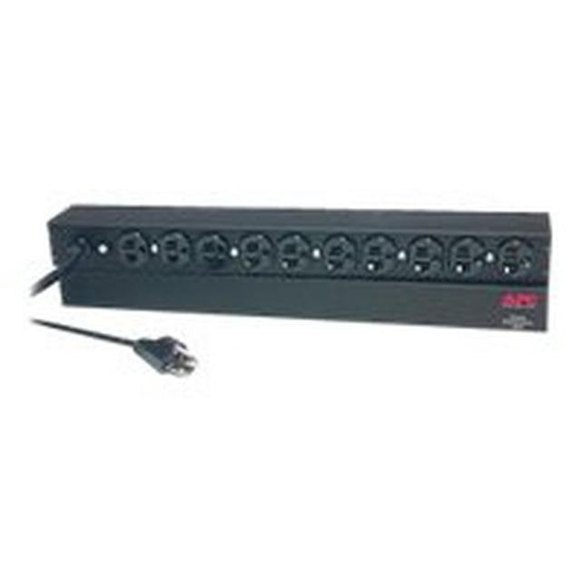 APC Basic Rack-Mount PDU - Multiprise (Montable en Rack) - AC 120 V - 2,4 kW - Entrée : NEMA 5-20 - Connecteurs de Sortie : 10 (NEMA 5-20) - 1U - 19 Pouces - Cordon de 12 Pi - Noir - pour P/N : SMTL1000RMI2UC, SMX1000C, SMX1500RM2UC, SMX1500RM2UCNC, SMX750C,