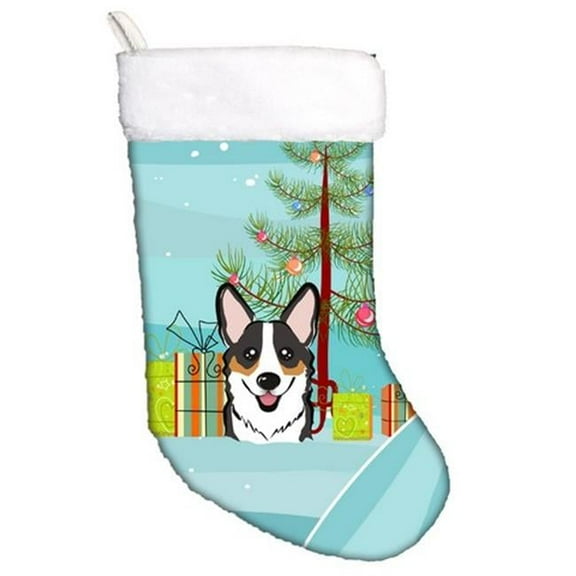 Christmas Tree & Tricolor Corgi Christmas Stocking