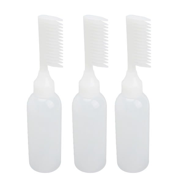 Aplicador de botella exprimible de peine para el cabello botella aplicadora de cepillo para el cabello vacía para colorear capacidad de 6oz color blanco para salón 3 uds ANGGREK Otros
