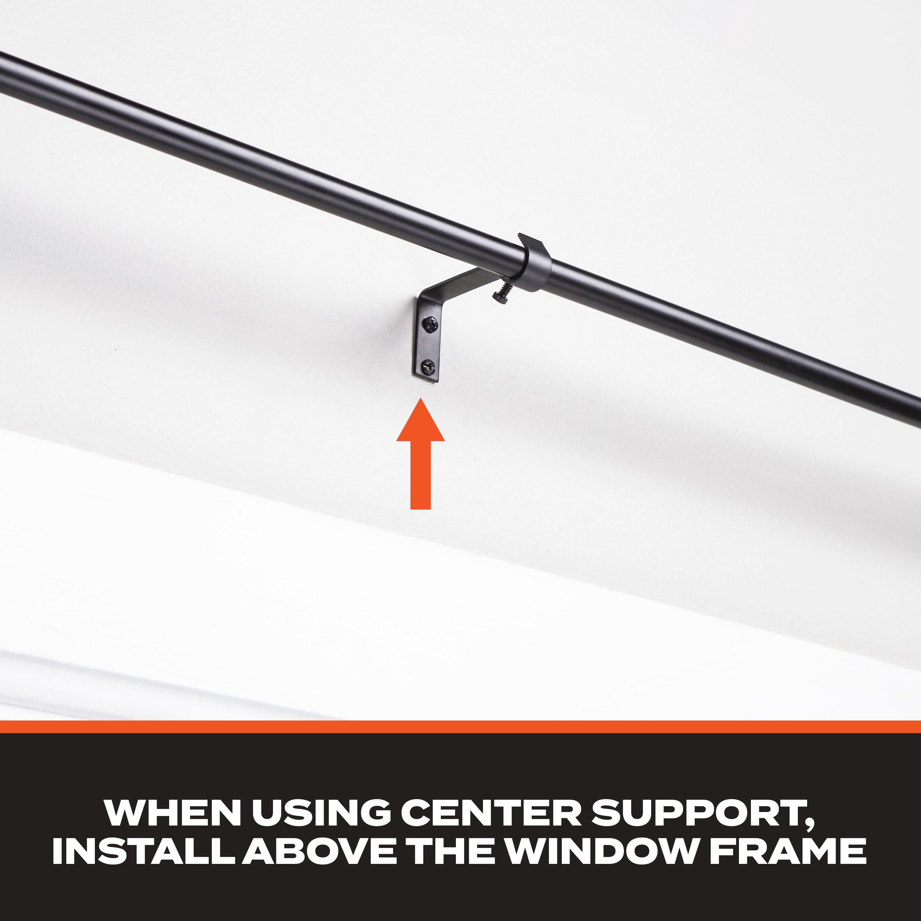 Sun Zero 5/8" Wrap Around Blackout Curtain Rod, 28-48”, Black