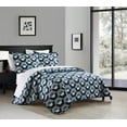 thumbnail image 2 of Chic Home Arthur 3 Piece Quilt Set Contemporary Geometric Hexagon Pattern Print Design Bedding - Pillow Shams Included, King, Blue, 2 of 2