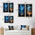 thumbnail image 4 of Designart "Dancing with Electric Lightning I" Lightning Wall Art Set Of 2 - Blue Landscapes Gallery Set For Office Decor, 4 of 6