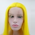 thumbnail image 4 of Unique Bargains Lace Front Wigs for Women 24" Yellow Long Straight Hair with Wig Cap, 4 of 8