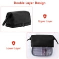 thumbnail image 4 of Bolsa de maquillaje Bolsa de maquillaje de doble capa diaria para mujer Bolsa de brochas de maquillaje portátil, 4 of 5