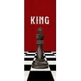 thumbnail image 4 of Tara Reed 12x24 Black Modern Wood Framed Wall Art Titled - Rather be Playing Chess Pieces black on red panel V-King, 4 of 6