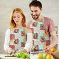 thumbnail image 3 of Pioneer Flower Floral Print Pattern Apron-Garden Aprons for Women with Pockets-Cotton Linen Waterproof Kitchen Cooking Gardening Aprons Adjustable for Kitchen,Cooking,BBQ and Salon 33x27 Inch, 3 of 7