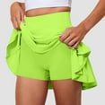 thumbnail image 3 of Womens Tennis Golf Skirt, Pleated Athletic Skirts with Shorts High Waisted Flowy Mini Skort for Workout Sports High Low Skirt Yellow L, 3 of 6