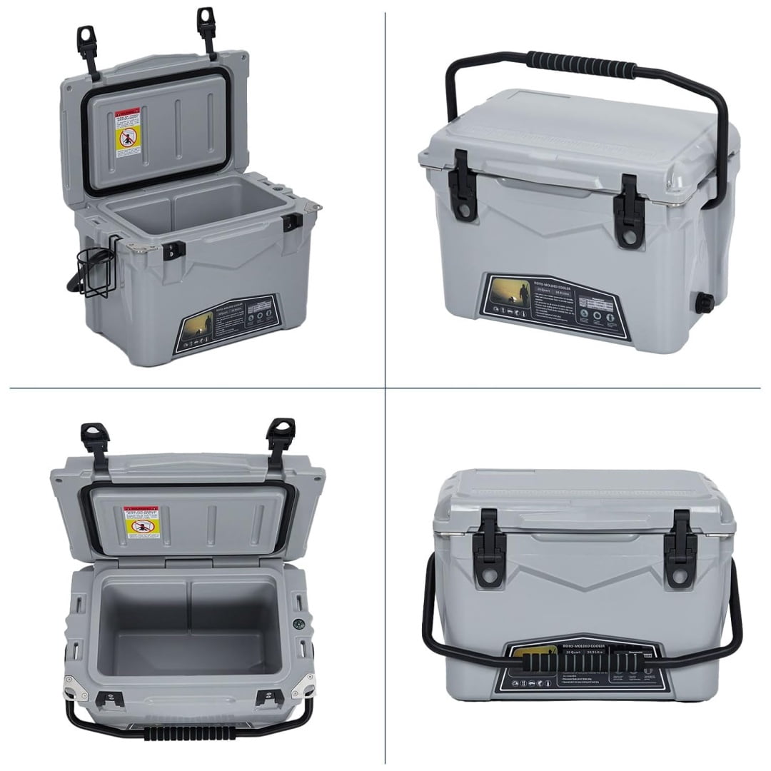 Portable Insulated Ice Chest Cooler Box with Heavy Duty Handle, 5-Day Ice Retention, Great for Beach, Camping, Picnic, BBQ, Fishing