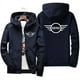 thumbnail image 5 of Chaqueta Bomber con capucha y cremallera para hombre, último estampado de patrón Mini Cooper, cortavientos informal Xipper, coche de moda, primavera y otoño, 5 of 5