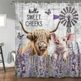 thumbnail image 2 of Farm Shower Curtain,Highland Cow Shower Curtains for Bathroom Rustic Chicken Pig Animal Farmhouse Bathroom Decor Design Waterproof Fabric Bath Accessories with Hooks 47x64inch, 2 of 3