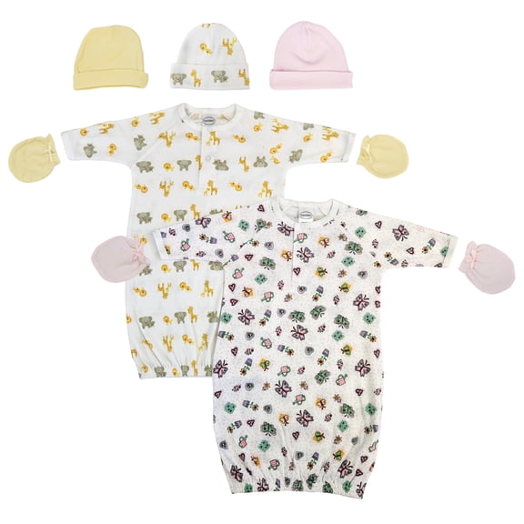 Bambini Layette Newborn Baby Girls 7 Piece Gown Set