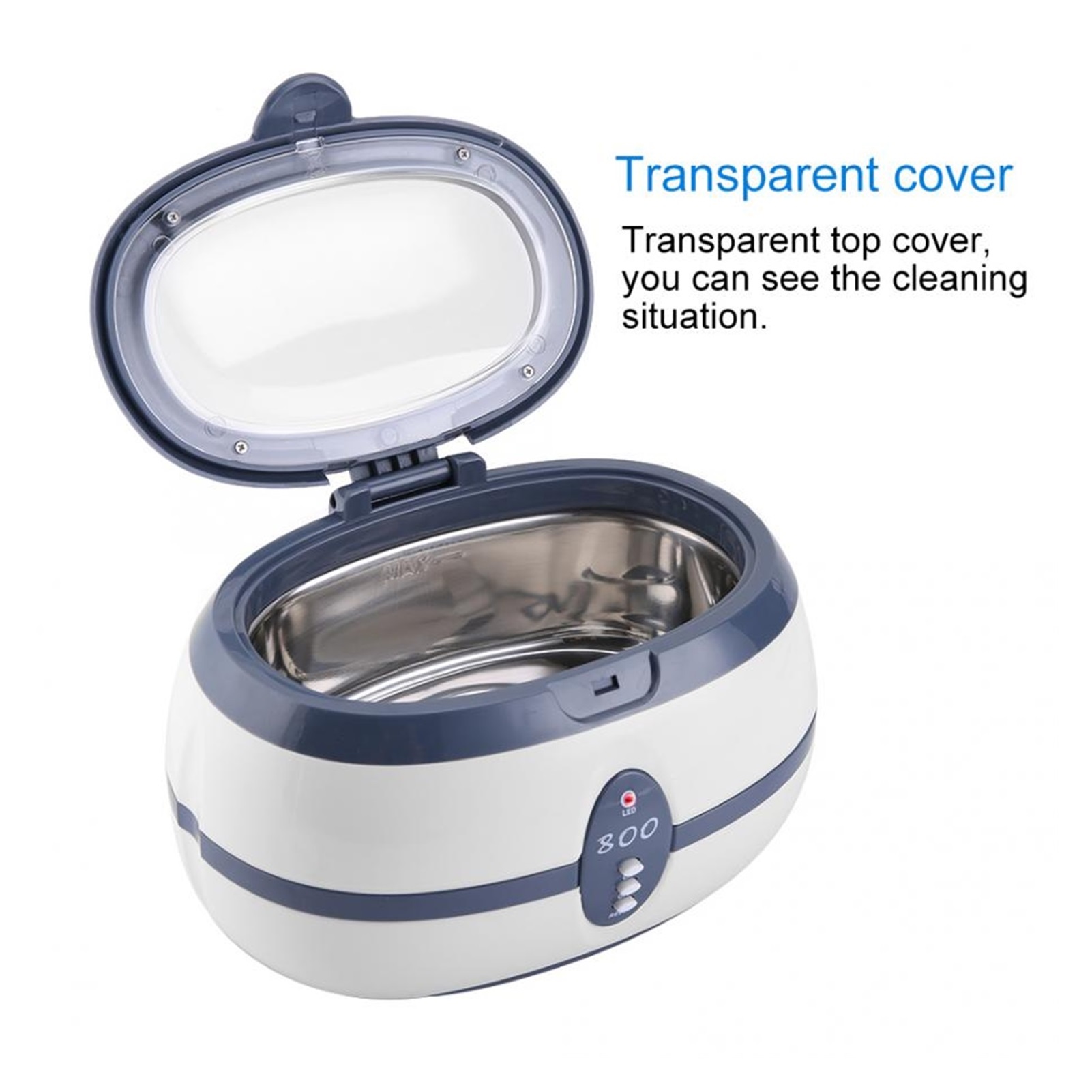 600ml Ultrasonic Cleaner Ultrasonic Bath Cleaner Circuit Board Jewelry Watch Glasses Razor Dental Ultrasound Cleaning Machine ,Strong Cleaning