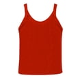 thumbnail image 5 of Women's Sleeveless Tank Top Form Fitting Scoop Neck Ribbed Knit Basic Cami Shirts Red M, 5 of 6