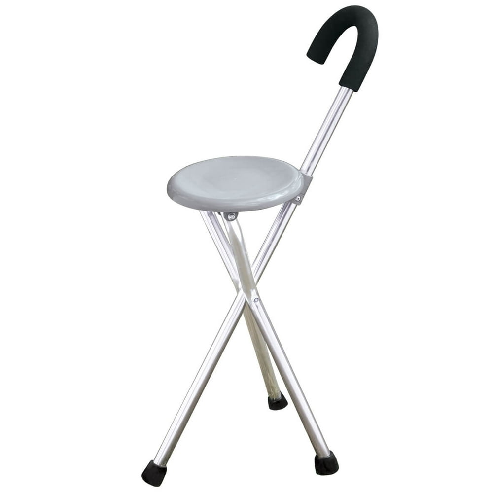 2-in-1 Deluxe Folding Cane Seat, Aluminum - Walmart.com - Walmart.com