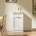 thumbnail image 2 of GETYES Single Tilt Out Trash Cabinet, Wooden 10 Gallon Recycling Cabinet, White, 2 of 8