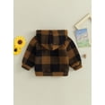 thumbnail image 4 of Wassery Toddler Baby Boys Girls Winter Coat Jacket Long Sleeve Half Zip Hooded Plaid Fleece Outwear with Pockets for Casual Daily 6M-4T, 4 of 9