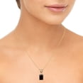 thumbnail image 4 of SZUL Women's 14K Yellow Gold 7x5MM Emerald Shaped Garnet and Diamond Pendant, 4 of 5