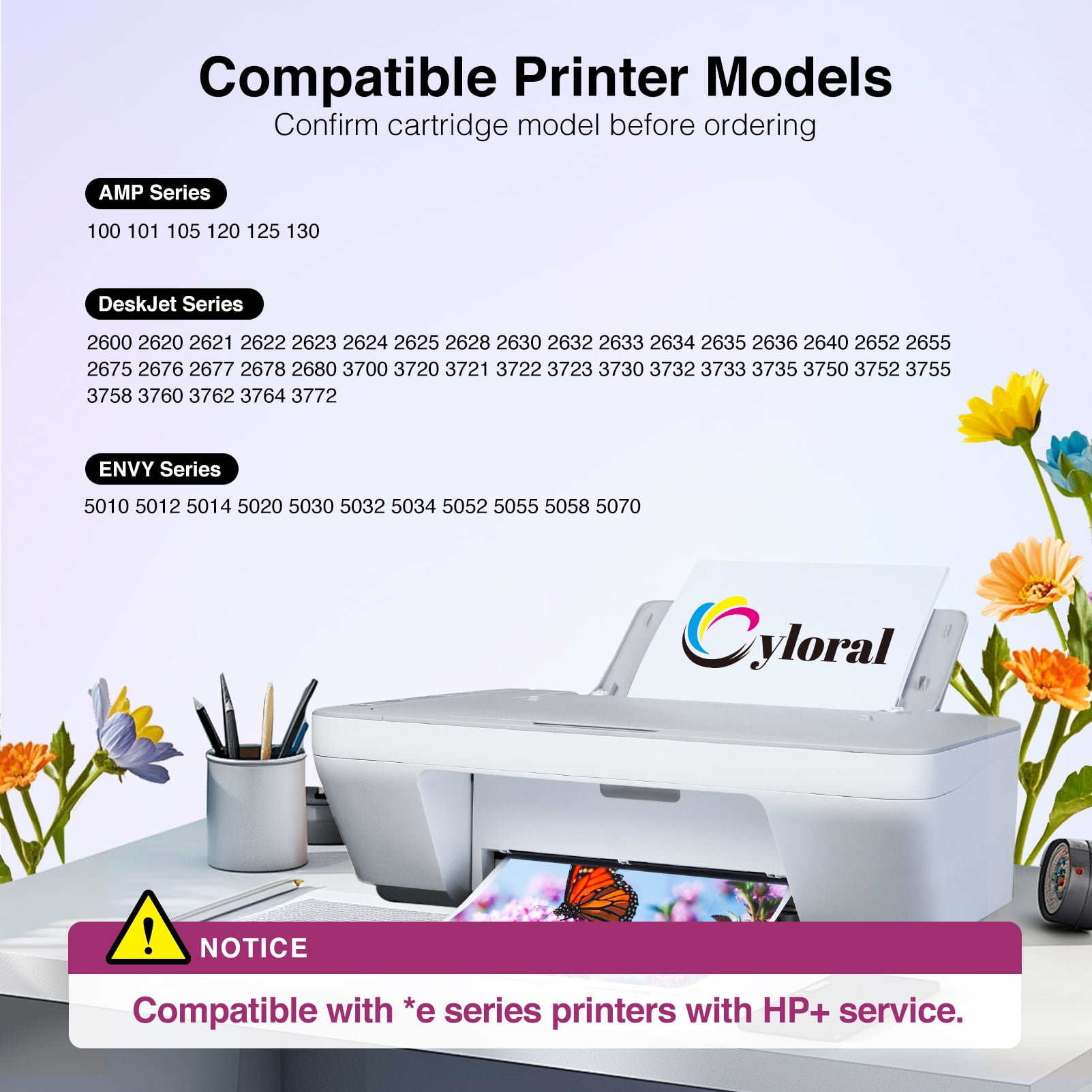 65XL Ink Cartridges Compatible with HP Printer Ink Deskjet 3722 3755 3720 3758 2652 2655 Envy 5055 5052 5058 Printer 65 XL Black and Color