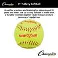 thumbnail image 2 of Champion Sports 11" Safety Softballs - Sponge Rubber Core - Syntex Leather Cover - Medium Compression - pack of 12 - Level 10 (Ages 12+), Optic Yellow, 2 of 5
