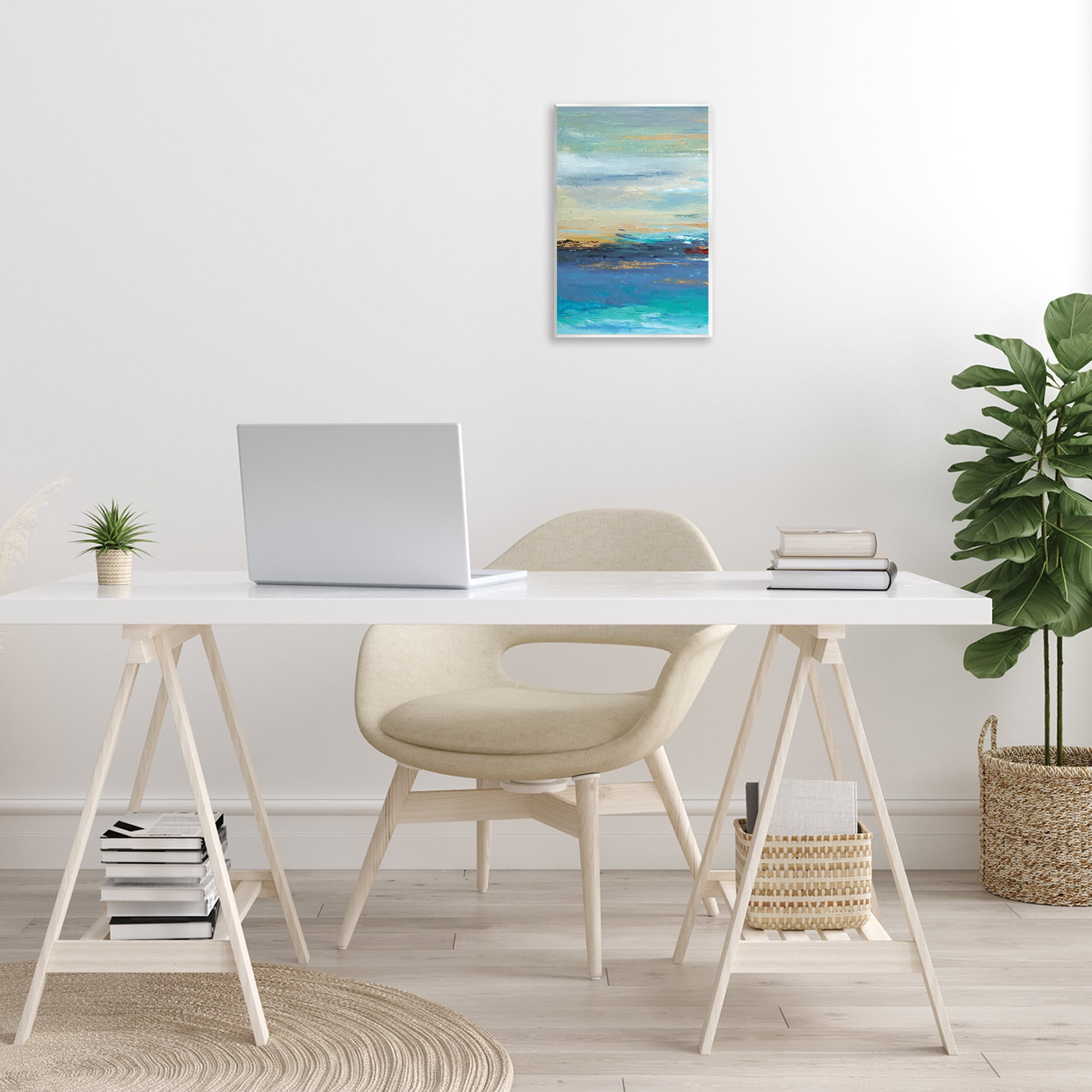 Stupell Industries Ombre Ocean View Abstract Painting Unframed Art Print Wall Art, 10 x 15