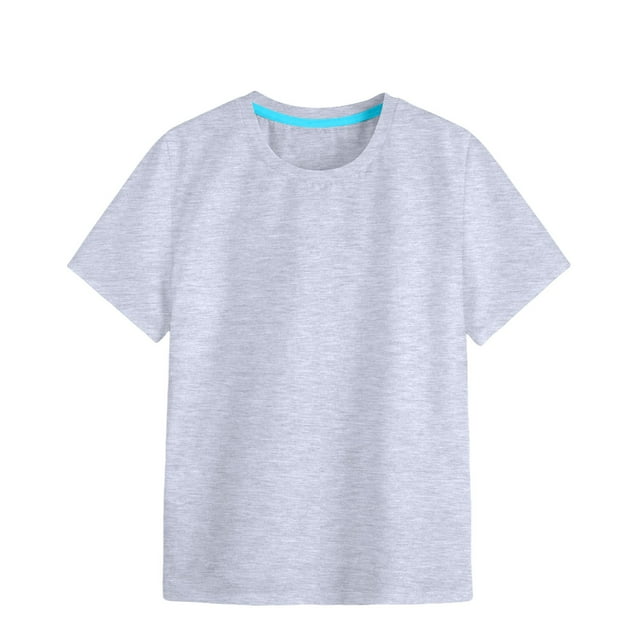 MEZZALL T-Shirt à Manches Courtes Doux pour Filles à Col Rond T-Shirts T-Shirt Imprimé Multicolore T-Shirts Tendance Nourrissons Tenue Quotidienne, Gris, 1-2 Ans