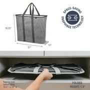 CleverMade Collapsible Fabric Laundry Hamper LUXE, Gray, Adult