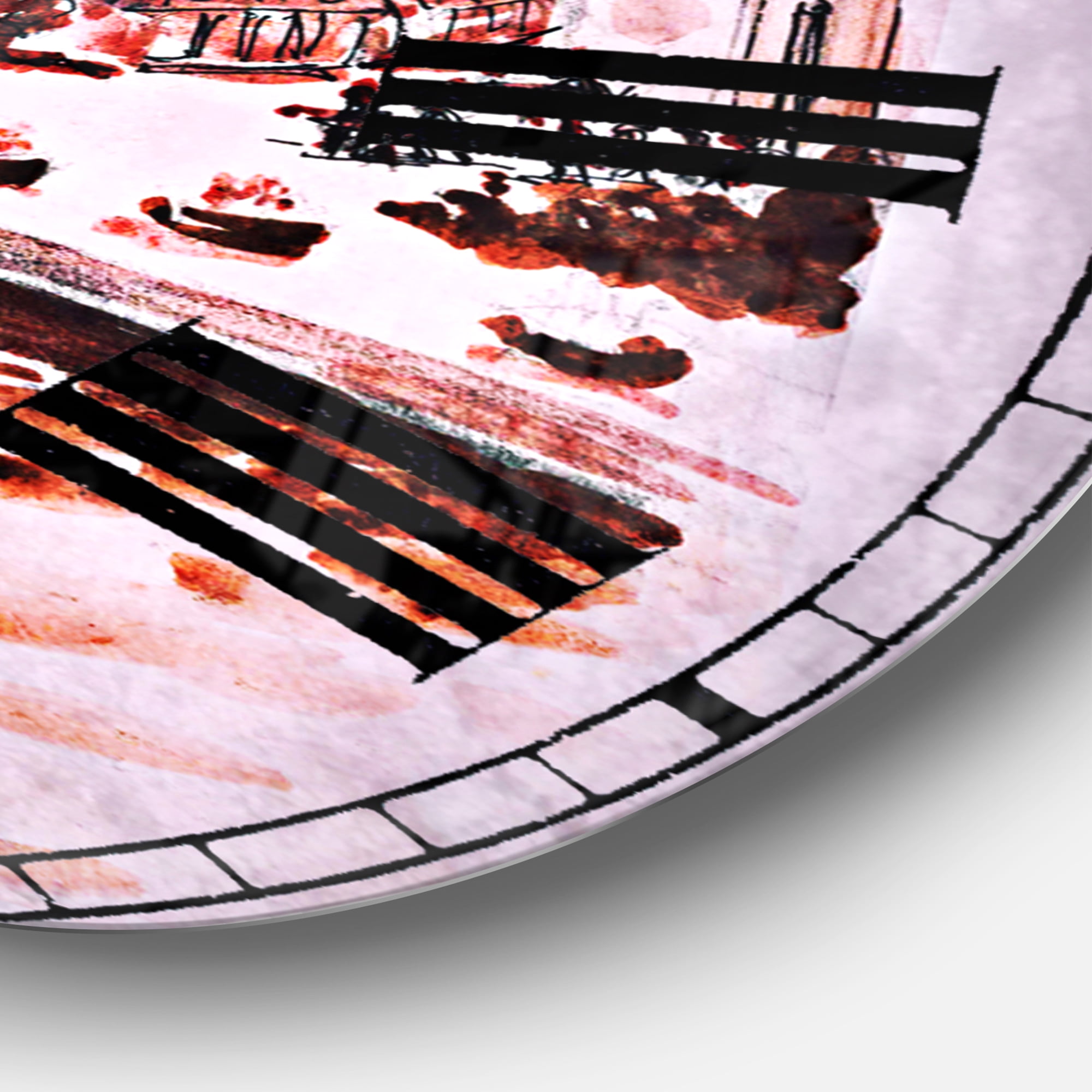 Designart 'Sepia Hand Drawn Sketch of Paris' French Country wall clock