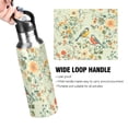 thumbnail image 4 of Yayeee 20oz Insulated Water Bottle Double Wall Stainless Steel with Flip Straw Lid, Green Floral Pattern, 4 of 7