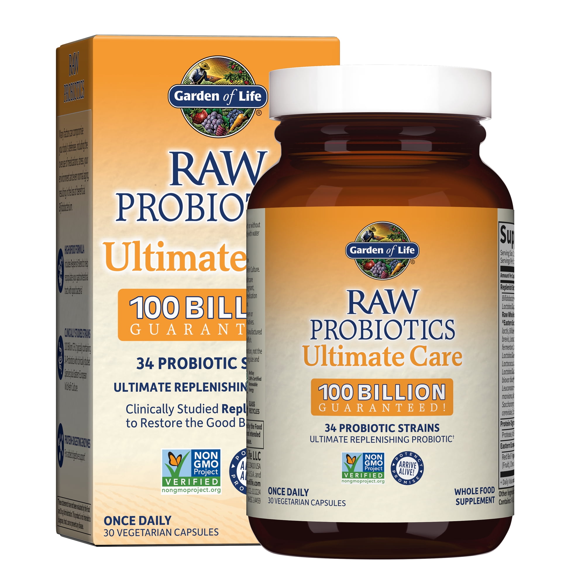 Garden of Life Raw Probiotics Ultimate Care, Refrigerated, 30 Vegetarian Capsules