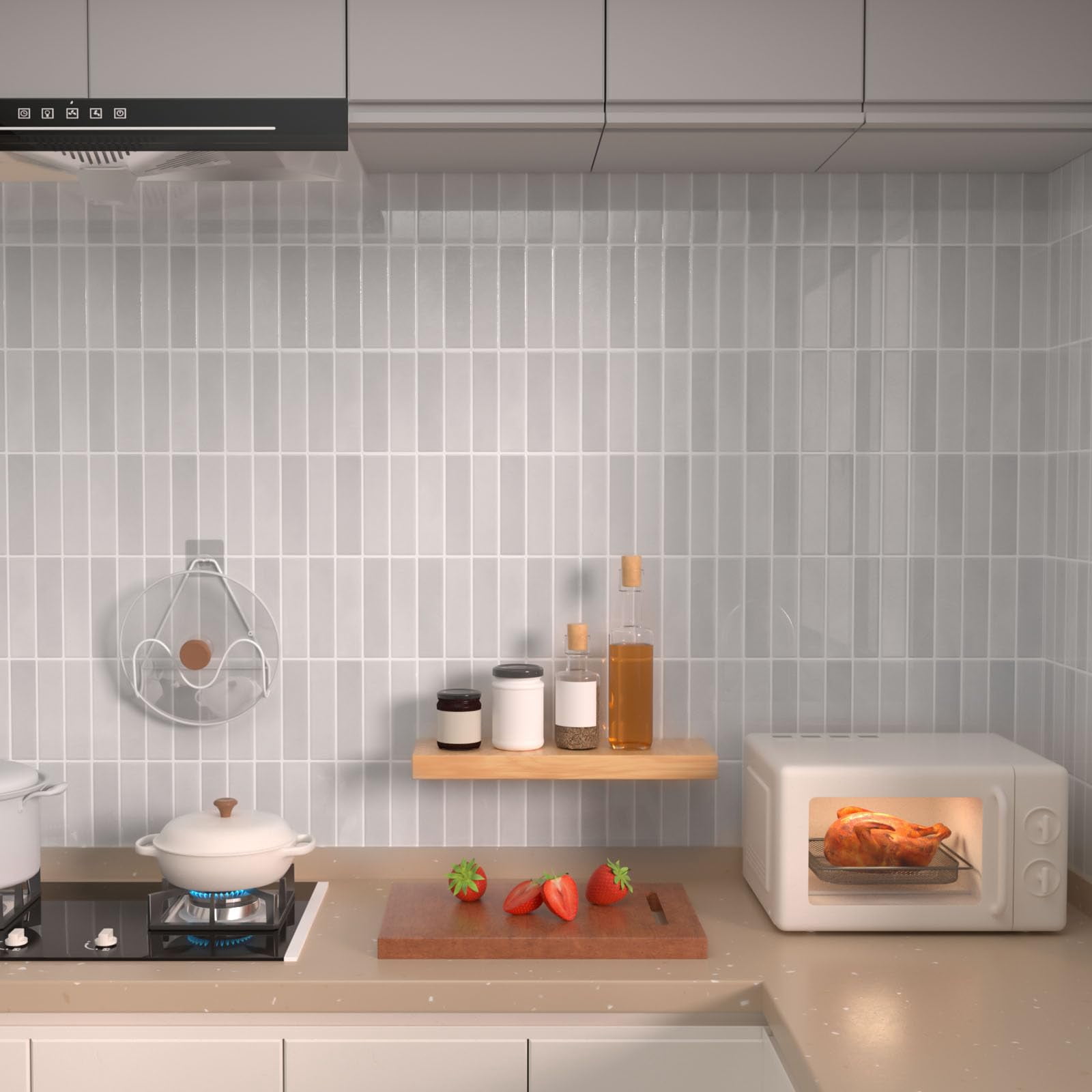 Peel And Stick Backsplash 10-sheets Of 11.42'' X 9'' Self-adhesive 3d Wall Tile For Kitchen  Bathroom