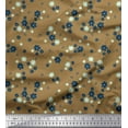 thumbnail image 1 of Soimoi Brown Cotton Poplin Fabric Artistic Floral Print Fabric by the Yard 56 Inch Wide, 1 of 3