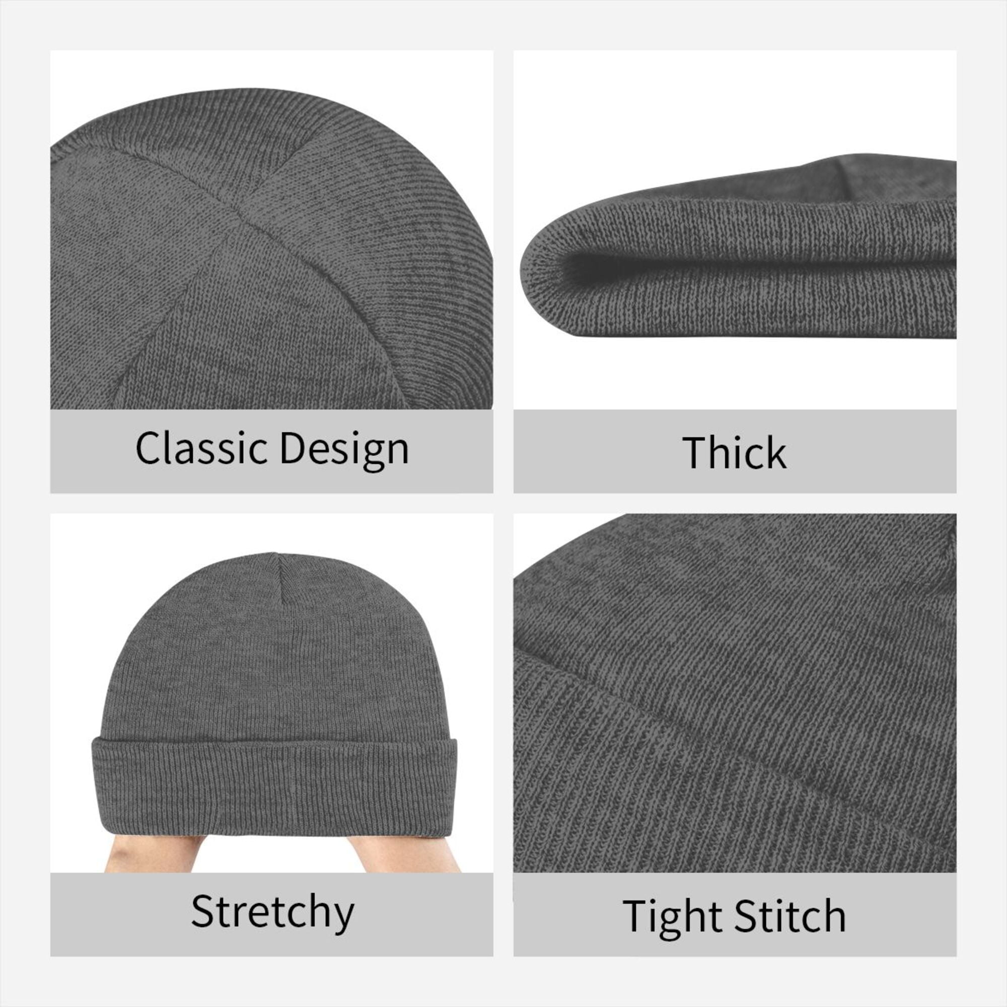 ZICANCN Geometric Diamond Graphic Knit Beanie Hat, Winter Cap Soft