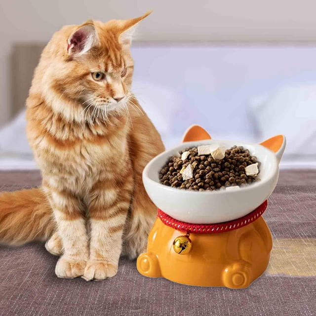 Lucky Cat Soporte para Cuenco para refrigerios, Cuenco para refrigerios, Platos para refrigerios, Cuenco de Postre Multiusos, frutero para postres de Naranja